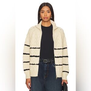 Line & Dot Cream and Black Cardigan with Nautical Stripes